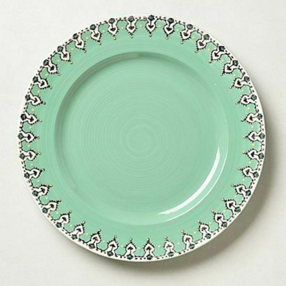 Anthropologie "Elka" Painted 10.5" Dinner Plate